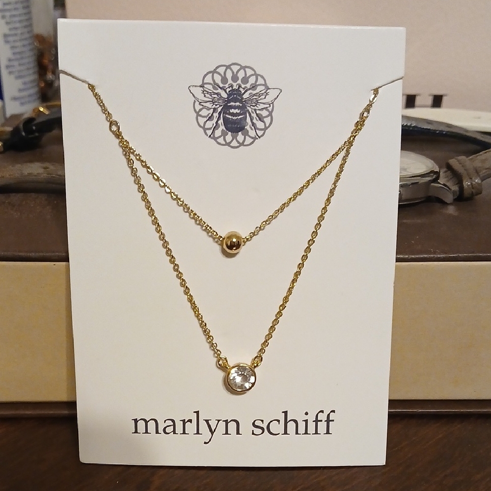 Marlyn Schiff Gold Double Chain Necklace